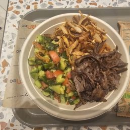 Salad and rice was good... meat a bit dry.