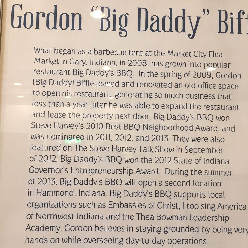 Big Daddy's BBQ - 11/21/2016. Very good chicken! - Barbeque Near Me - Gary, Indiana Big Daddy's BBQ - 11/21/2016. Very good chicken! - Barbeque Near Me - Gary, Indiana