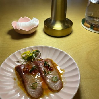 Aya Sushi - Sashimi with garlic chili oil - Japanese Near Me - Bellaire, Texas Aya Sushi - Sashimi with garlic chili oil - Japanese Near Me - Bellaire, Texas