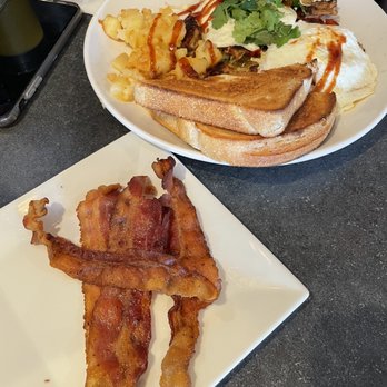 The Plate - Pulled Pork Hash with a side of bacon! - Breakfast & Brunch Near Me - Milford, Connecticut The Plate - Pulled Pork Hash with a side of bacon! - Breakfast & Brunch Near Me - Milford, Connecticut