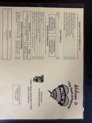 Menu photo 2 Mom's Diner Pahrump, NV Menu photo 2 Mom's Diner Pahrump, NV
