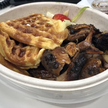 Likkle More Jerk - Jerk chicken with waffles $10.99 - Caribbean Near Me - Brooklyn, New York Likkle More Jerk - Jerk chicken with waffles $10.99 - Caribbean Near Me - Brooklyn, New York