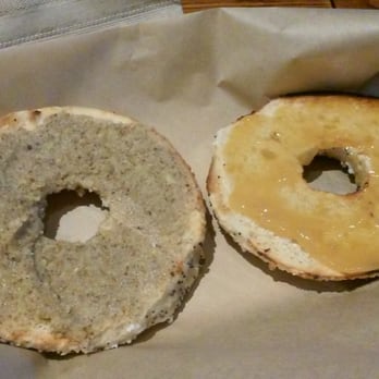 Spoken Cafe - Salt and poppy bagel, toasted easy, one side walnut butter (awesome) and one side lemon curd (so tart, so good) - Coffee & Tea Near Me - Chicago, Illinois Spoken Cafe - Salt and poppy bagel, toasted easy, one side walnut butter (awesome) and one side lemon curd (so tart, so good) - Coffee & Tea Near Me - Chicago, Illinois