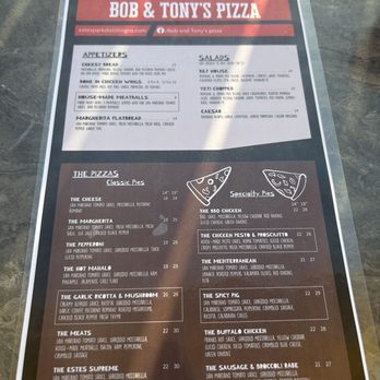 Bob & Tony's Pizza - Menu - Pizza Near Me - Estes Park, Colorado