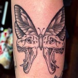 Whitt's True Tattoos by Julie Mae - Butterfly Tattoo with Dinosaurs in Knoxville