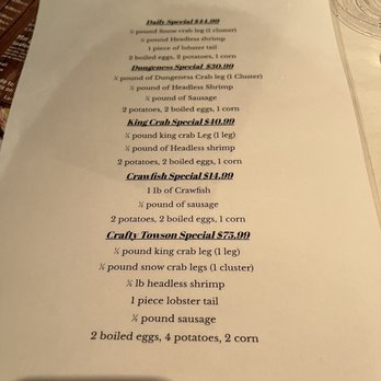 Crafty Crab - Specials menu - Seafood Near Me - Towson, Maryland