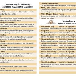 Bombay Post Unsworth - Menu 1