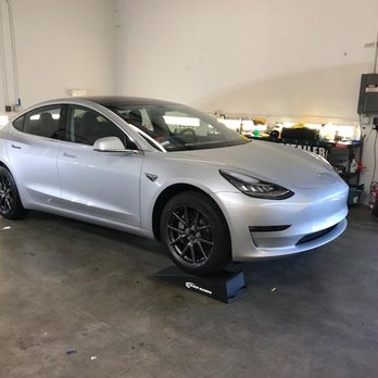 Mar Quality Protection - Telsa Model 3 Silver in shop - Auto Detailing Near Me - Newark, California Mar Quality Protection - Telsa Model 3 Silver in shop - Auto Detailing Near Me - Newark, California