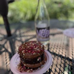 Redstone Art Center - Chocolate Cake, Carmel with edible Flowers