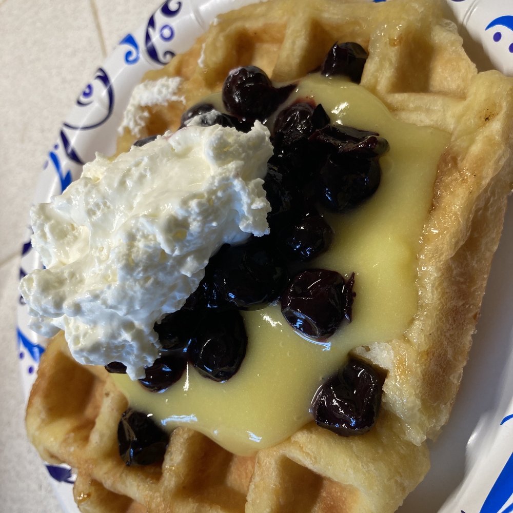 Press Waffles - Lemon curd and blueberries. Delish. - Food Trucks Near Me - Milwaukee, Wisconsin