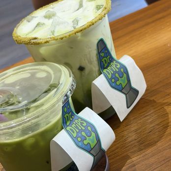 Dr Drips Coffee Lounge - Small Iced matcha with almond milk, medium pistachio iced matcha with oat milk - Coffee & Tea Near Me - Orlando, Florida Dr Drips Coffee Lounge - Small Iced matcha with almond milk, medium pistachio iced matcha with oat milk - Coffee & Tea Near Me - Orlando, Florida