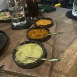 Queso and Guacamole dips Queso and Guacamole dips