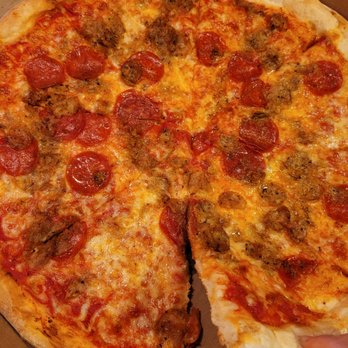 Pavone's Pizza - Large Pepperoni & Sausage - $22.45 - Pizza Near Me - East Syracuse, New York Pavone's Pizza - Large Pepperoni & Sausage - $22.45 - Pizza Near Me - East Syracuse, New York