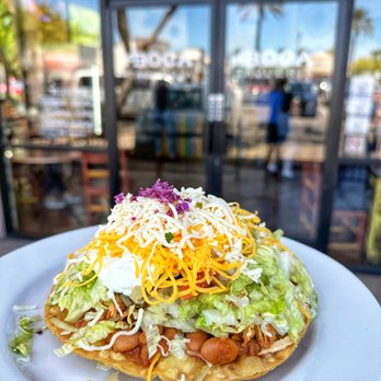 Boca Taqueria - Crisp flour shell loaded with beans, meat, cheese, lettuce, cheese, pico, guac and sour cream. - Mexican Near Me - Gilbert, Arizona Boca Taqueria - Crisp flour shell loaded with beans, meat, cheese, lettuce, cheese, pico, guac and sour cream. - Mexican Near Me - Gilbert, Arizona