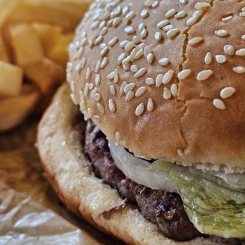 Burger King - Close-up of a Whopper with freshly fried fries. - Burgers Near Me - Vinton, Virginia Burger King - Close-up of a Whopper with freshly fried fries. - Burgers Near Me - Vinton, Virginia