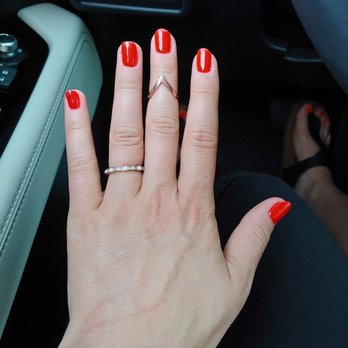 Road 68 Nails - Nice orange red. Love for summer. - Nail Salons Near Me - Pasco, Washington