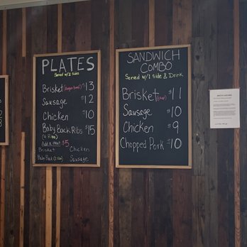 Brickyard BBQ - Main menu. Sides are creamed corn, beans, potato salad, coleslaw. - Sandwiches Near Me - San Antonio, Texas