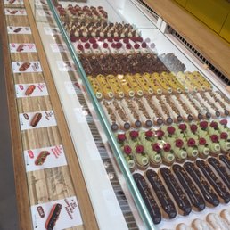 Cute and clean display of eclairs Cute and clean display of eclairs