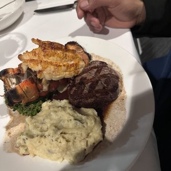 Leo's - Surf and turf with mashed potatoes - Seafood Near Me - Grand Rapids, Michigan Leo's - Surf and turf with mashed potatoes - Seafood Near Me - Grand Rapids, Michigan