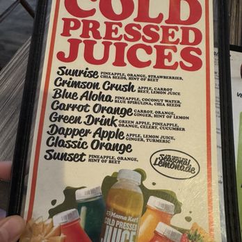 Mama Kat's - All the cold pressed juices. I ordered the sunset! So good! - American Near Me - San Marcos, California