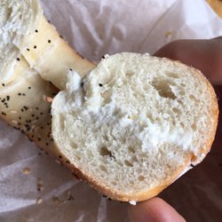 John's Famous Bagels & Deli - Crumb of an everything bagel