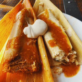 Rosie's Tamales - Tamal de puerco & de queso with the spicy salsa roja. I added my own crema at home. Very moist filling, super yummy! - Mexican Near Me - Pacoima, California Rosie's Tamales - Tamal de puerco & de queso with the spicy salsa roja. I added my own crema at home. Very moist filling, super yummy! - Mexican Near Me - Pacoima, California