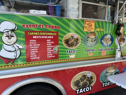 Menu photo 1 Tacos El Gordo Modesto, CA Menu photo 1 Tacos El Gordo Modesto, CA
