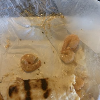Galazio Restaurant - Shrimp wrap. Tiny, previously frozen shrimp. - Mediterranean Near Me - La Plata, Maryland