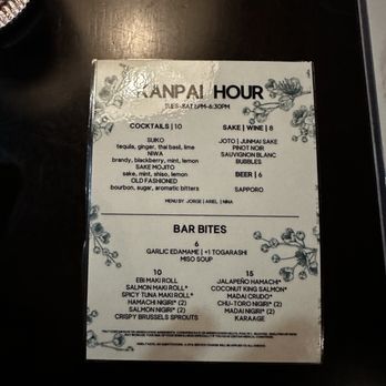 Norikase - Happy hour menu - Sushi Bars Near Me - Jacksonville, Florida