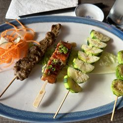 Wa Skew’R Sushi&Bar - Beef skewer, unagi skewer, zucchini and Brussels sprouts skewers