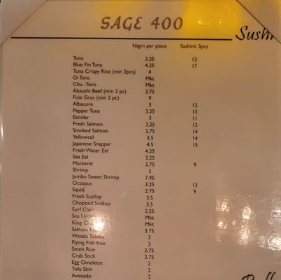 Menu photo 4 Sage 400 Japanese Cuisine Houston, TX