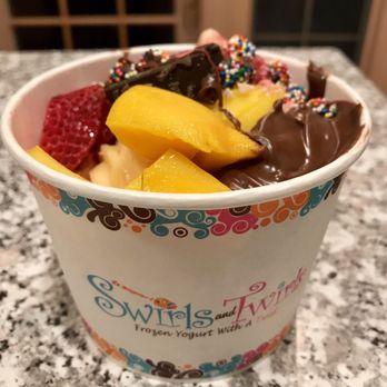 Swirls And Twirls - My creation! Def try the vegan watermelon pomegranate swirl - Ice Cream & Frozen Yogurt Near Me - Nesconset, New York Swirls And Twirls - My creation! Def try the vegan watermelon pomegranate swirl - Ice Cream & Frozen Yogurt Near Me - Nesconset, New York