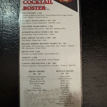 Leatherneck Club - Cocktail menu - Pubs Near Me - Las Vegas, Nevada