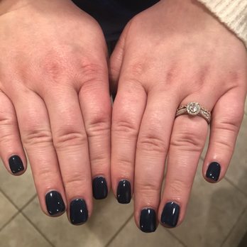 AURA Nail Bar - Gel nails in navy blue - Waxing Near Me - Dallas, Texas
