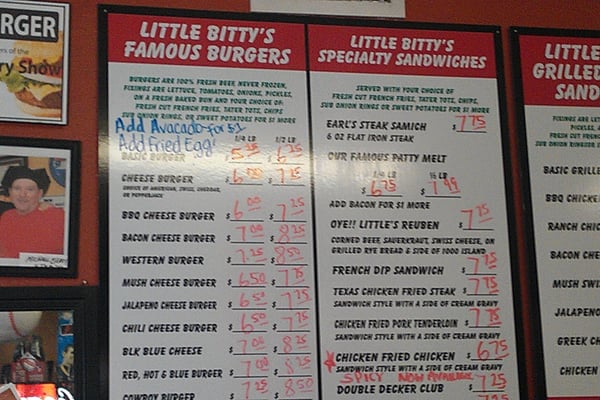 Menu photo 7 Little Bitty Burger Barn Houston, TX