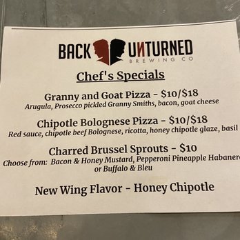 Back Unturned Brewing - I tried the Granny Smith and goat pizza and the charred Brussel sprouts - Brewpubs Near Me - San Antonio, Texas