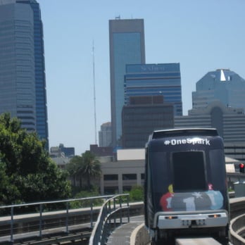 JTA - Skyway looks cool going through tall buildings on an elevated track. - Public Transportation Near Me - Jacksonville, Florida