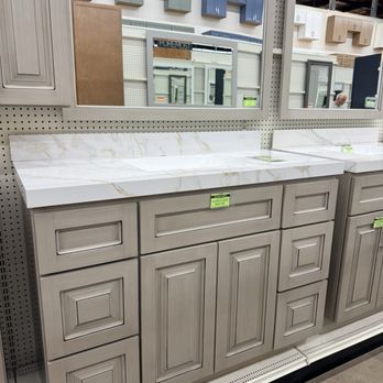 Builders Surplus Kitchen & Bath Cabinets - 48" bathroom vanity with white calacatta countertop. - Kitchen & Bath Near Me - Santa Ana, California Builders Surplus Kitchen & Bath Cabinets - 48" bathroom vanity with white calacatta countertop. - Kitchen & Bath Near Me - Santa Ana, California