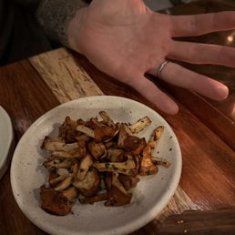 Dry, undercooked mushrooms that went with Ribeye