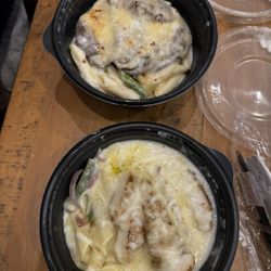 Mandrinos - Steak pasta at top & make your own chicken pasta on bottom.