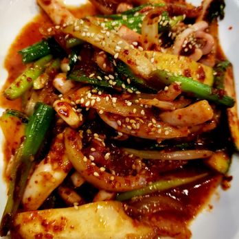 Traditional Korean Beef Soup - Stir fried squid - Korean Near Me - Edmonds, Washington