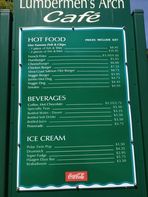 Menu photo 2 Lumbermen's Arch Cafe Vancouver, BC Menu photo 2 Lumbermen's Arch Cafe Vancouver, BC
