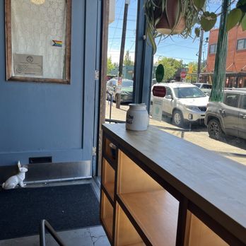 Hungry Heart PDX - Store front and door from inside, looking on 80th - Bakeries Near Me - Portland, Oregon