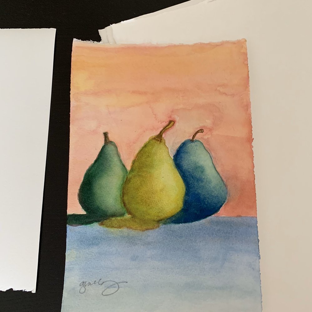 Jayne Spencer Watercolors - Pear, glazing - Art Classes Near Me Jayne Spencer Watercolors - Pear, glazing - Art Classes Near Me