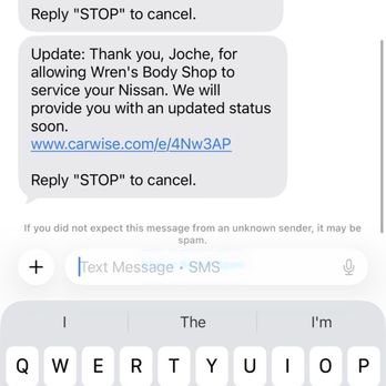 Wren's Collision - Repair status updates were provided through this application to my phone. - Body Shops Near Me - Douglasville, Georgia