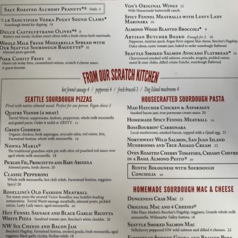Von's 1000Spirits - Menu - New American Near Me - Seattle, Washington