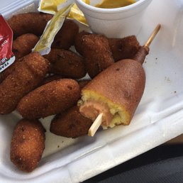 Fantastic hush puppies and delicious corn dog!! Fantastic hush puppies and delicious corn dog!!