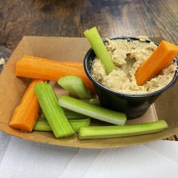 Corfu Cafe - Hummus with veggies (pita bread is also an option)