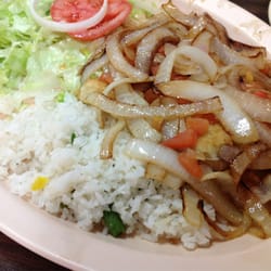 Blue Marlin Restaurant - Encebollado. Fish smothered in onion and tomato.