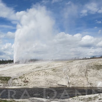 Upper Geyser Basin - Beehive Geyser (once-a-day eruption) showers steam onto the itty-bitty people on the boardwalk next to it - Landmarks & Historical Buildings Near Me - Yellowstone National Park, Wyoming Upper Geyser Basin - Beehive Geyser (once-a-day eruption) showers steam onto the itty-bitty people on the boardwalk next to it - Landmarks & Historical Buildings Near Me - Yellowstone National Park, Wyoming